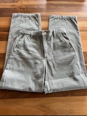 Aritzia TNA Corduroy Pants in Light Gray